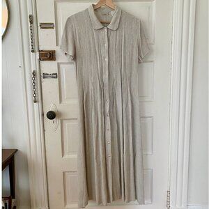 90's Tan Gingham Buttoned Maxi